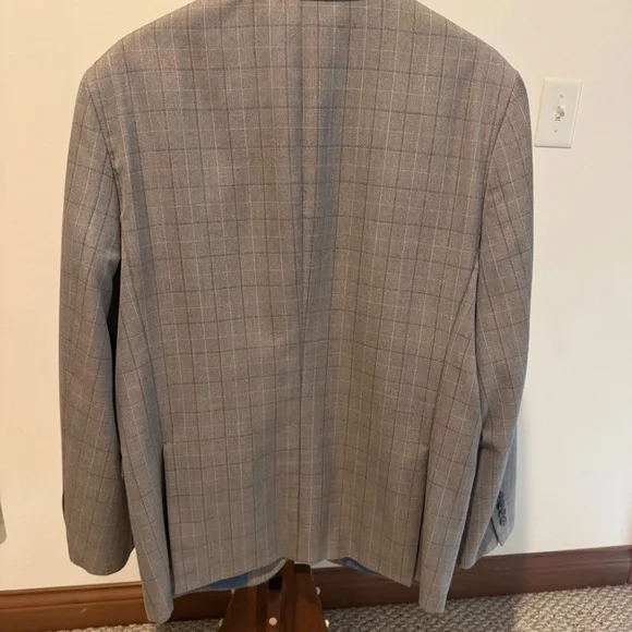 Johnston & Murphy Gray Plaid Blazer